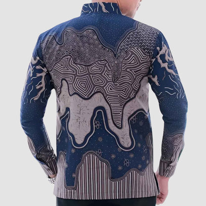 Men's Batik Shirt - Navy Enigma