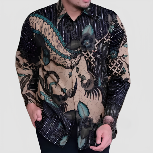 Men's Batik Shirt - Rainforest Symphony