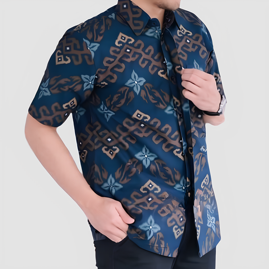 Men's Batik Shirt - Royal Azure