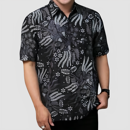 Men's Batik Shirt - Night Fern